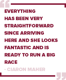 Everything has been very straightforward since arriving here and she looks fantastic and is ready to run a big race C...