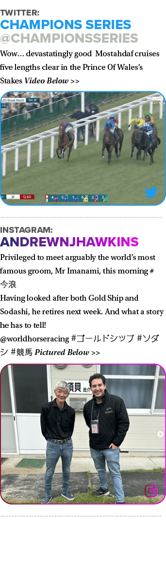 Twitter: Champions Series @ChampionsSeries Wow… devastatingly good Mostahdaf cruises five lengths clear in the Prince...