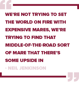 We’re not trying to set the world on fire with expensive mares, we’re trying to find that middle of the road sort of ...