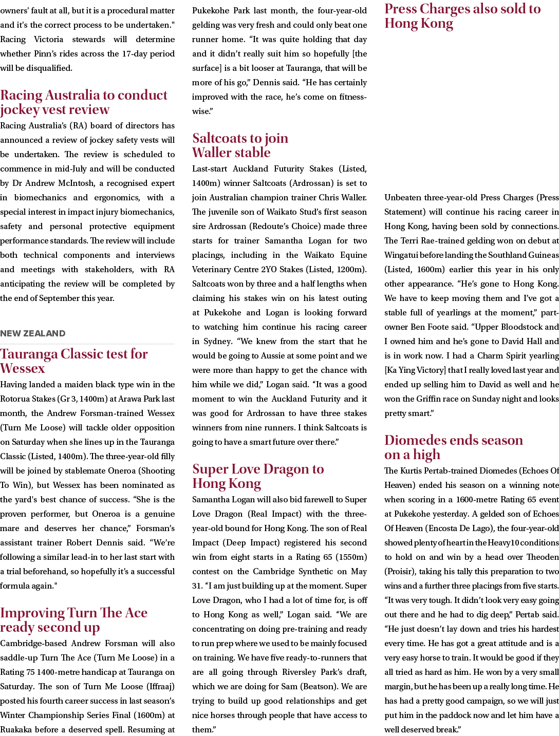 owners' fault at all, but it is a procedural matter and it's the correct process to be undertaken.\“ Racing Victoria ...
