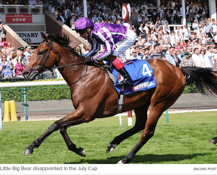 Little Big Bear disappointed in the July Cup racing pos