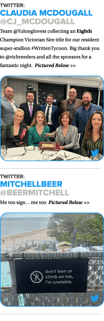 Twitter: Claudia McDougall @cj_mcdougall Team @YulongInvest collecting an Eighth Champion Victorian Sire title for ou...