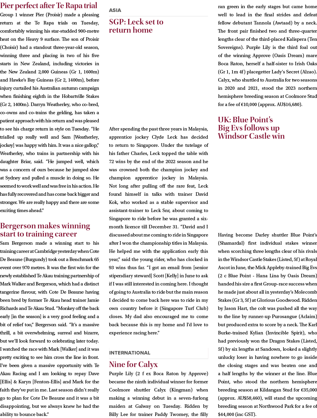 Pier perfect after Te Rapa trial Group 1 winner Pier (Proisir) made a pleasing return at the Te Rapa trials on Tuesda...