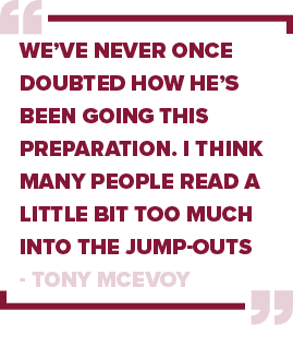 We’ve never once doubted how he’s been going this preparation. I think many people read a little bit too much into th...