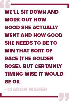 We'll sit down and work out how good she actually went and how good she needs to be to win that sort of race (the Gol...