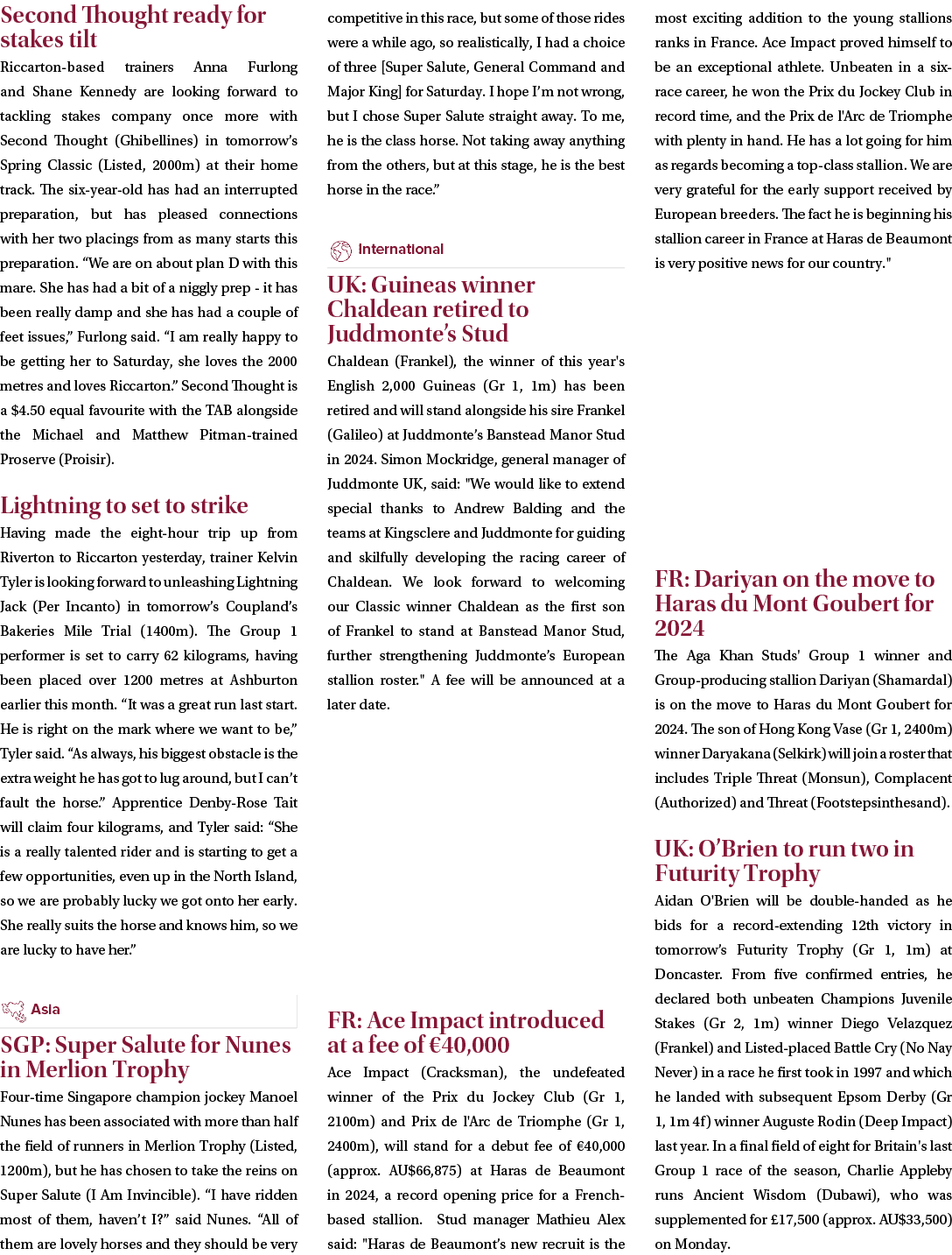 Second Thought ready for stakes tilt Riccarton based trainers Anna Furlong and Shane Kennedy are looking forward to t...