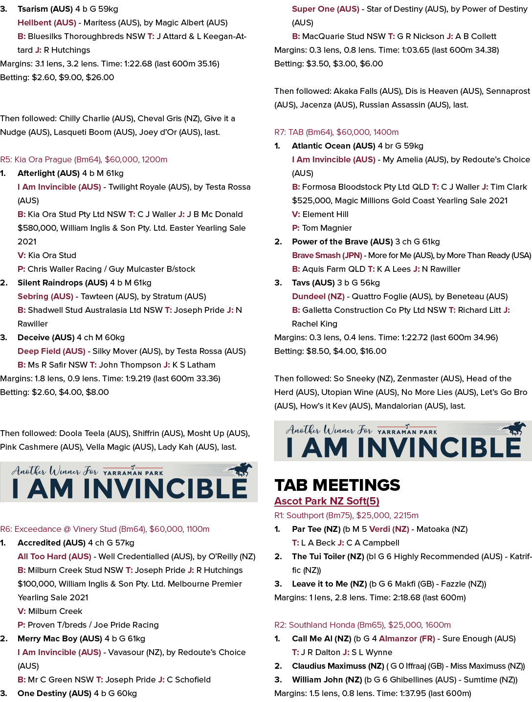 3. Tsarism (AUS) 4 b G 59kg Hellbent (AUS) Maritess (AUS), by Magic Albert (AUS) B: Bluesilks Thoroughbreds NSW T: J ...