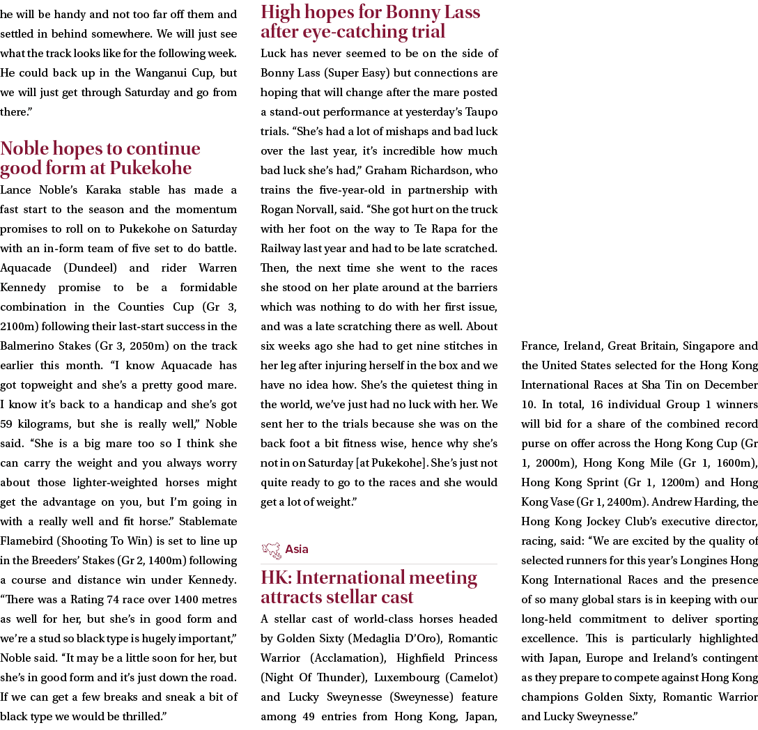 he will be handy and not too far off them and settled in behind somewhere. We will just see what the track looks like...