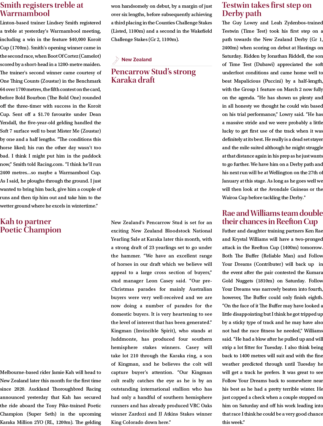 Smith registers treble at Warrnambool Linton based trainer Lindsey Smith registered a treble at yesterday's Warrnambo...