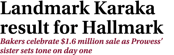 Landmark Karaka result for Hallmark Bakers celebrate $1.6 million sale as Prowess’ sister sets tone on day one