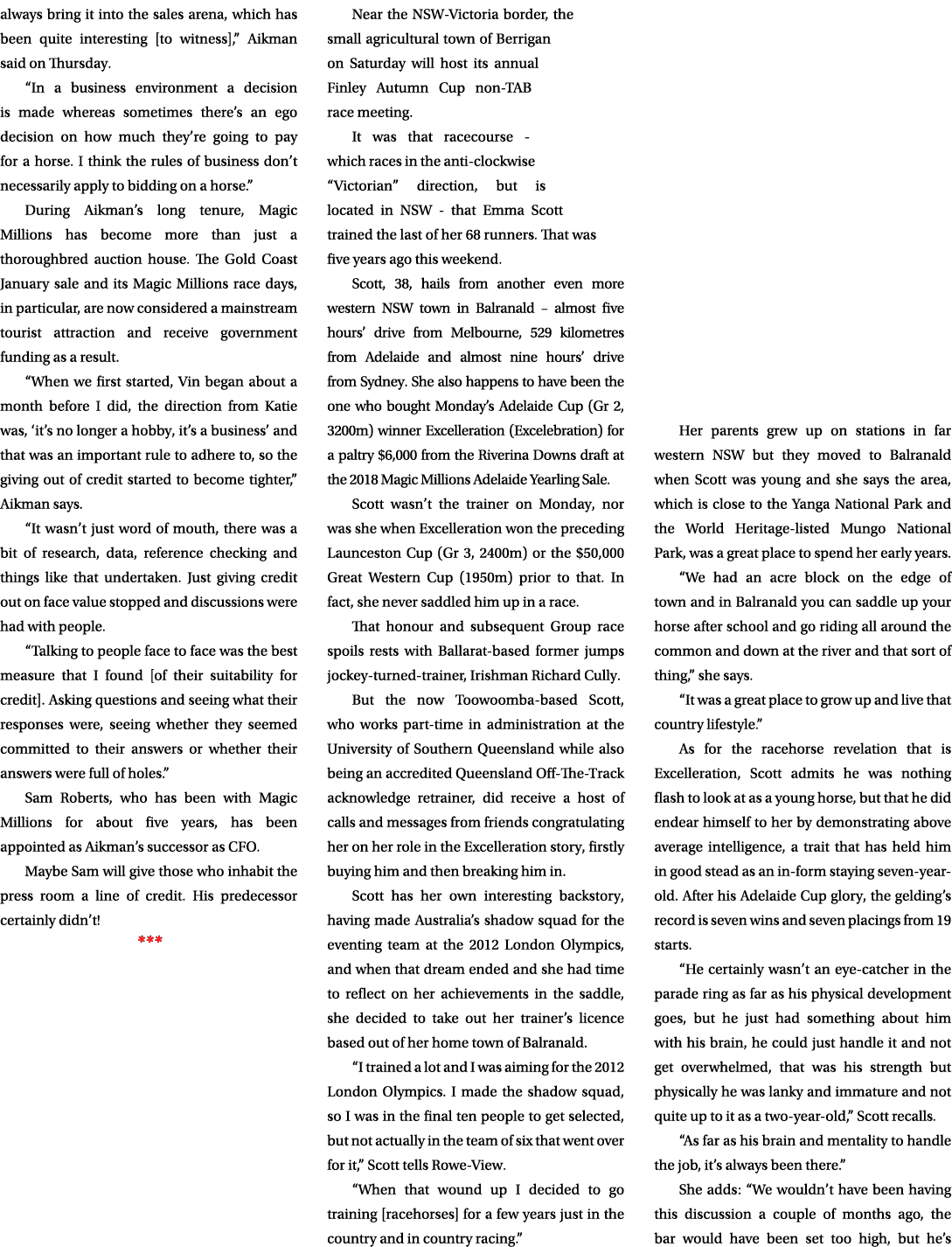 always bring it into the sales arena, which has been quite interesting [to witness],” Aikman said on Thursday. “In a ...