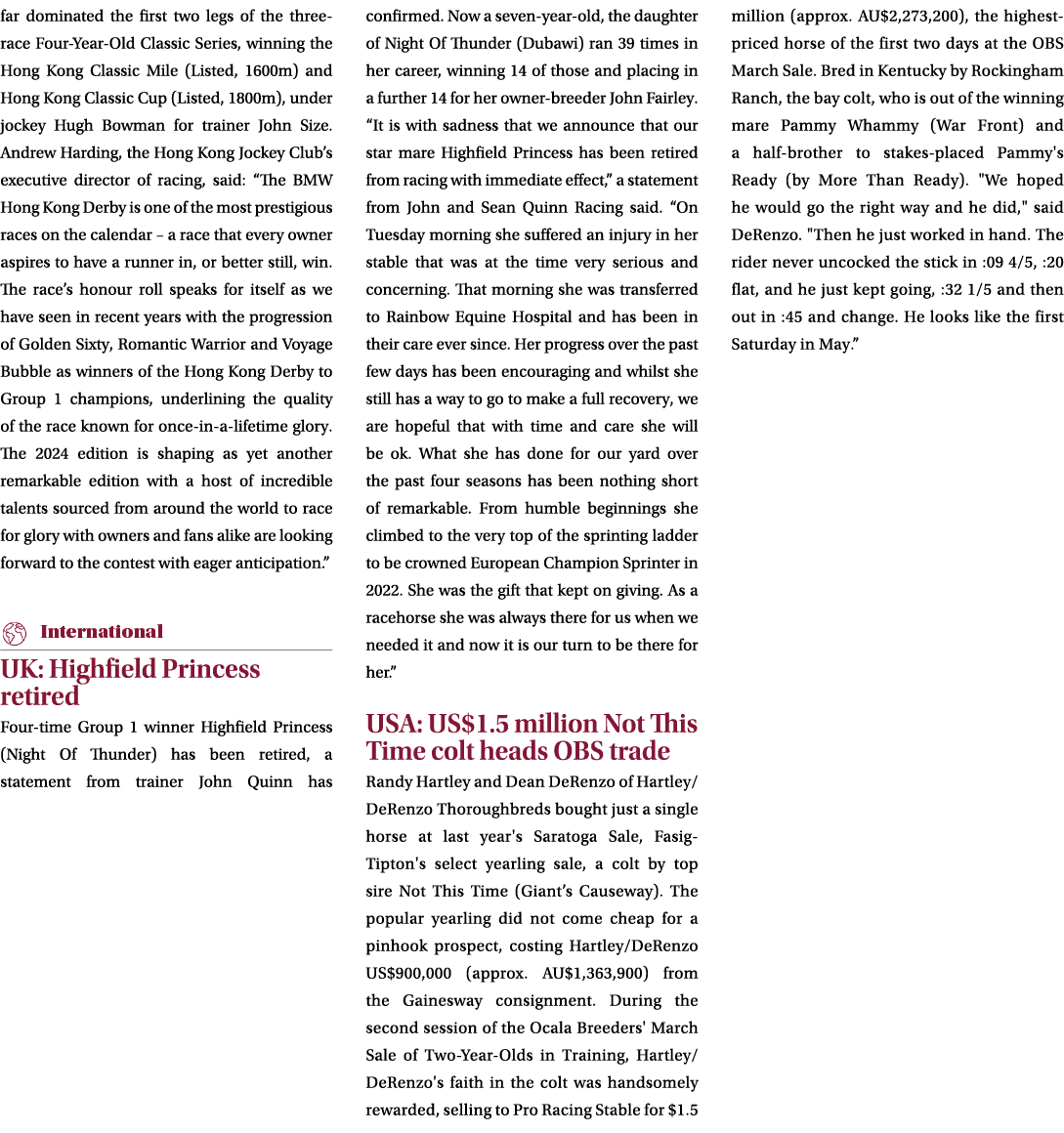 far dominated the first two legs of the three race Four Year Old Classic Series, winning the Hong Kong Classic Mile (...