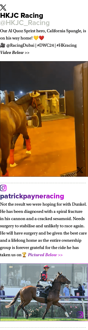 ￼ HKJC Racing @HKJC_Racing Our Al Quoz Sprint hero, California Spangle, is on his way home! 💛❤️ 🎥 @RacingDubai | #D...