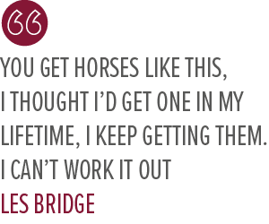 You get horses like this, I thought I’d get one in my lifetime, I keep getting them. I can’t work it out Les Bridg