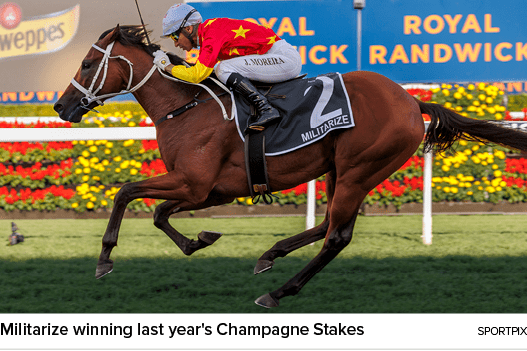 Militarize winning last year's Champagne Stakes sportpi