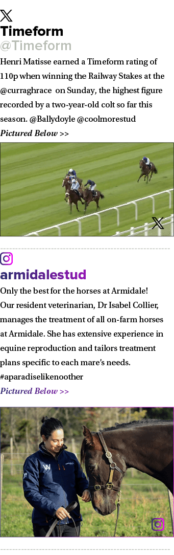 ￼ Timeform @Timeform Henri Matisse earned a Timeform rating of 110p when winning the Railway Stakes at the @curraghra...