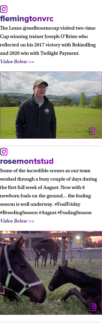 ￼ flemingtonvrc The Lexus @melbournecup visited two time Cup winning trainer Joseph O’Brien who reflected on his 2017...