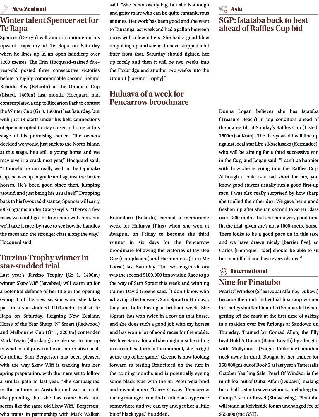 ￼ Winter talent Spencer set for Te Rapa Spencer (Derryn) will aim to continue on his upward trajectory at Te Rapa on ...