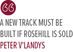 a new track must be built if Rosehill is sold Peter V'landy