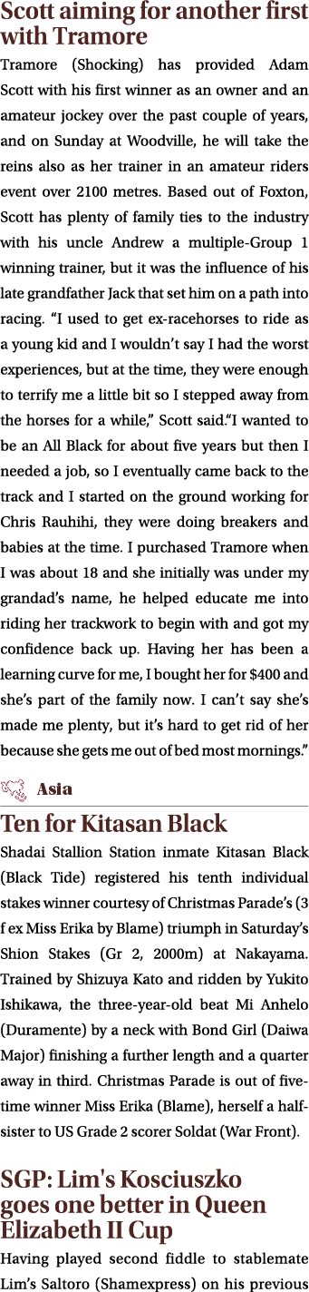 Scott aiming for another first with Tramore Tramore (Shocking) has provided Adam Scott with his first winner as an ow...