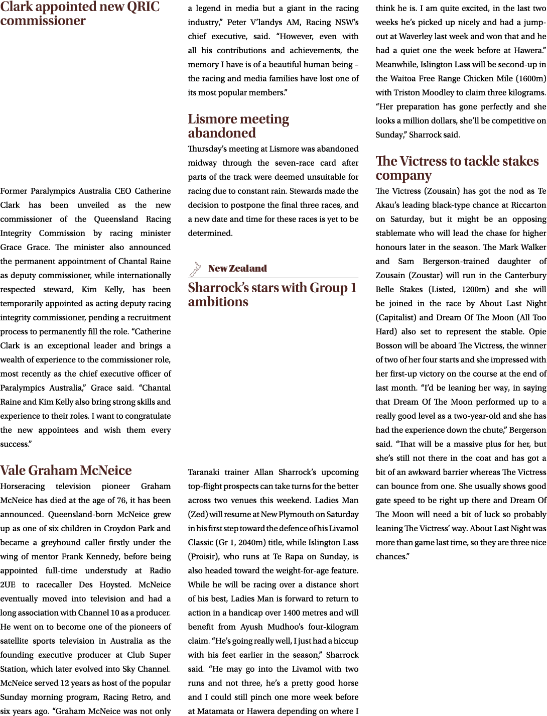 Clark appointed new QRIC commissioner Former Paralympics Australia CEO Catherine Clark has been unveiled as the new c...
