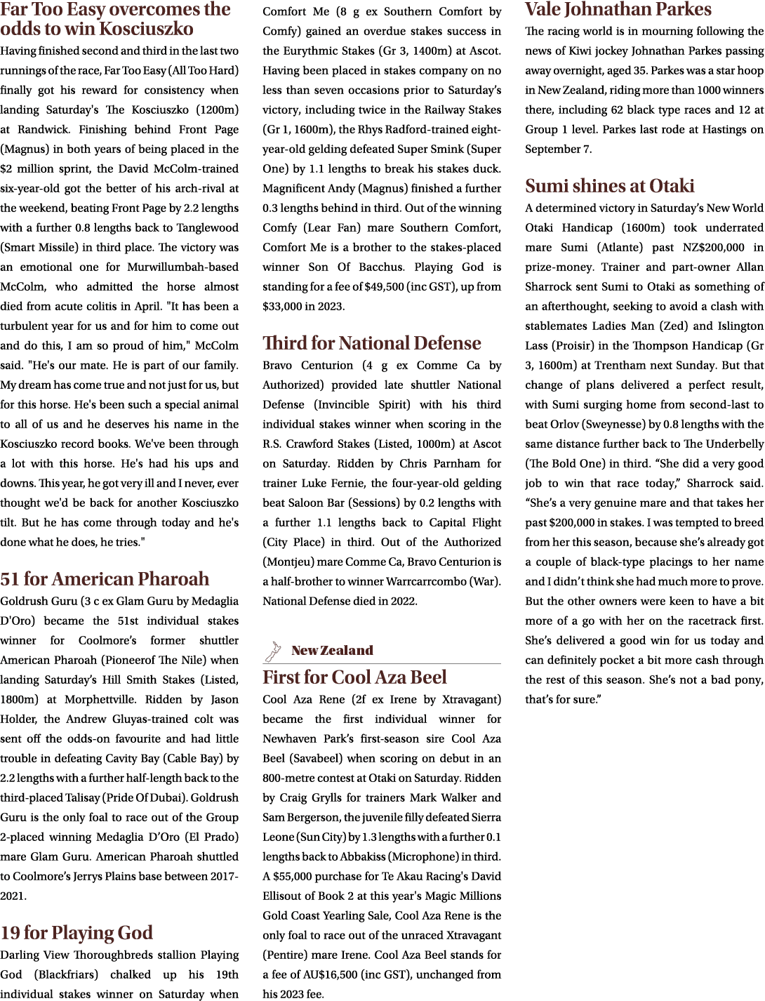 Far Too Easy overcomes the odds to win Kosciuszko Having finished second and third in the last two runnings of the ra...