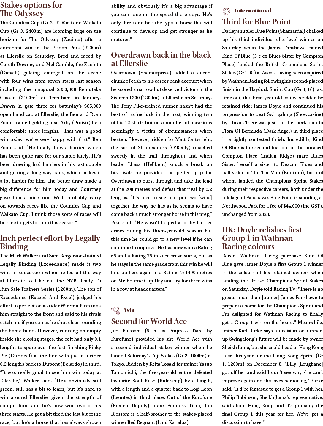 Stakes options for The Odyssey The Counties Cup (Gr 3, 2100m) and Waikato Cup (Gr 3, 2400m) are looming large on the ...