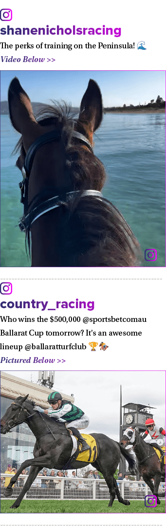 ￼ shanenicholsracing The perks of training on the Peninsula! 🌊 Video Below   ￼ ￼ country_racing Who wins the $500,0...