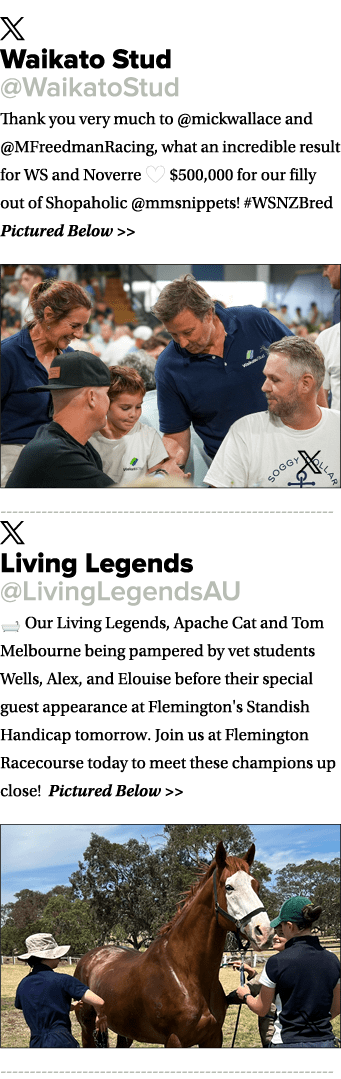 ￼ Waikato Stud @WaikatoStud Thank you very much to @mickwallace and @MFreedmanRacing, what an incredible result for W...