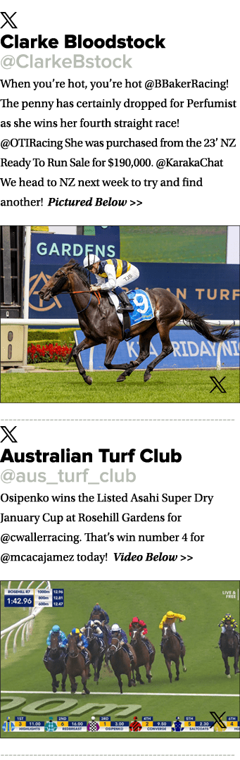 ￼ Clarke Bloodstock @ClarkeBstock When you’re hot, you’re hot @BBakerRacing! The penny has certainly dropped for Perf...