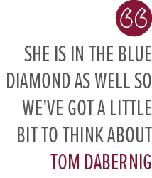 she is in the Blue Diamond as well so we've got a little bit to think about Tom Daberni