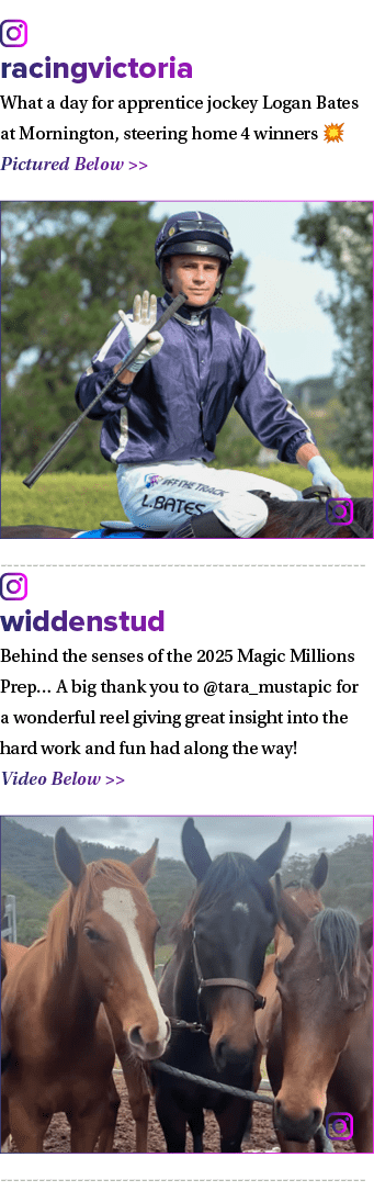 ￼ racingvictoria What a day for apprentice jockey Logan Bates at Mornington, steering home 4 winners 💥 Pictured Belo...