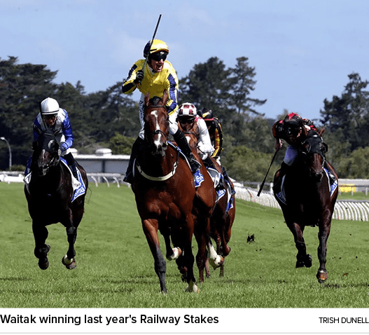 Waitak winning last year's Railway Stakes Trish Dunel