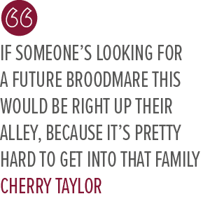 if someone’s looking for a future broodmare this would be right up their alley, because it’s pretty hard to get into ...