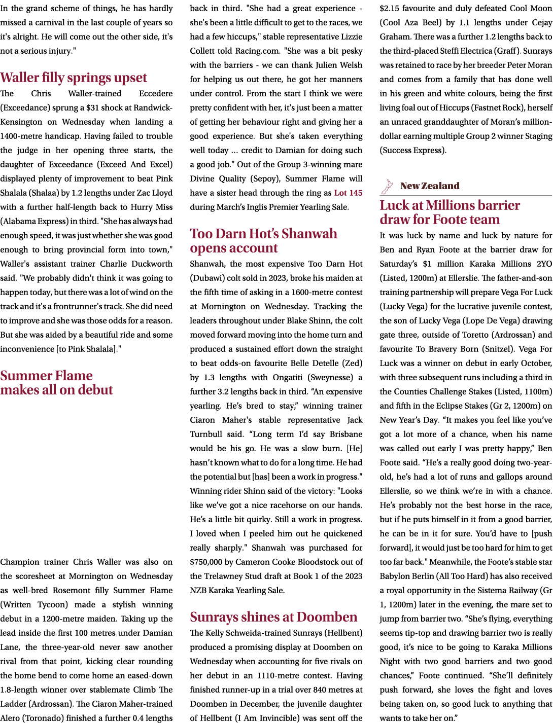 In the grand scheme of things, he has hardly missed a carnival in the last couple of years so it's alright. He will c...