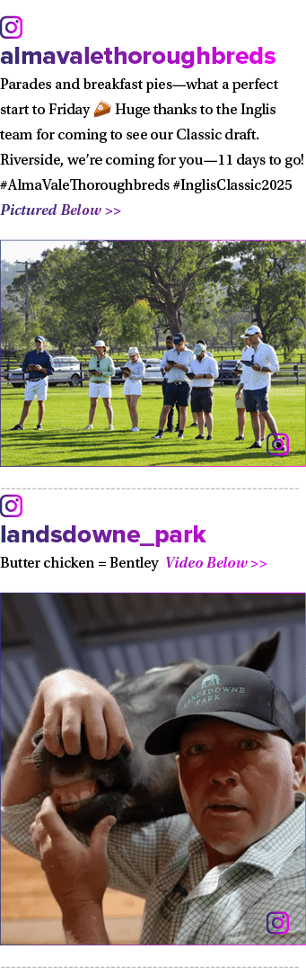 ￼ almavalethoroughbreds Parades and breakfast pies—what a perfect start to Friday 🥧 Huge thanks to the Inglis team f...