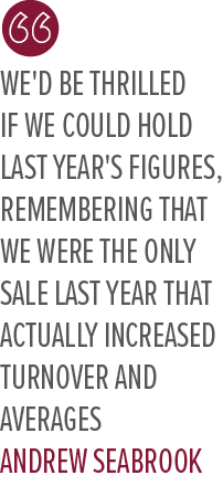 We'd be thrilled if we could hold last year's figures, remembering that we were the only sale last year that actually...