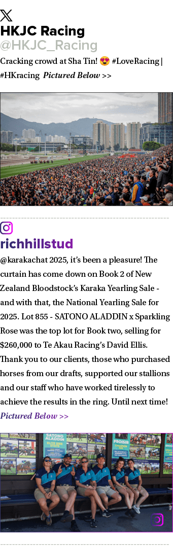 ￼ HKJC Racing @HKJC_Racing Cracking crowd at Sha Tin! 😍 #LoveRacing | #HKracing Pictured Below   ￼ ￼ richhillstud @...