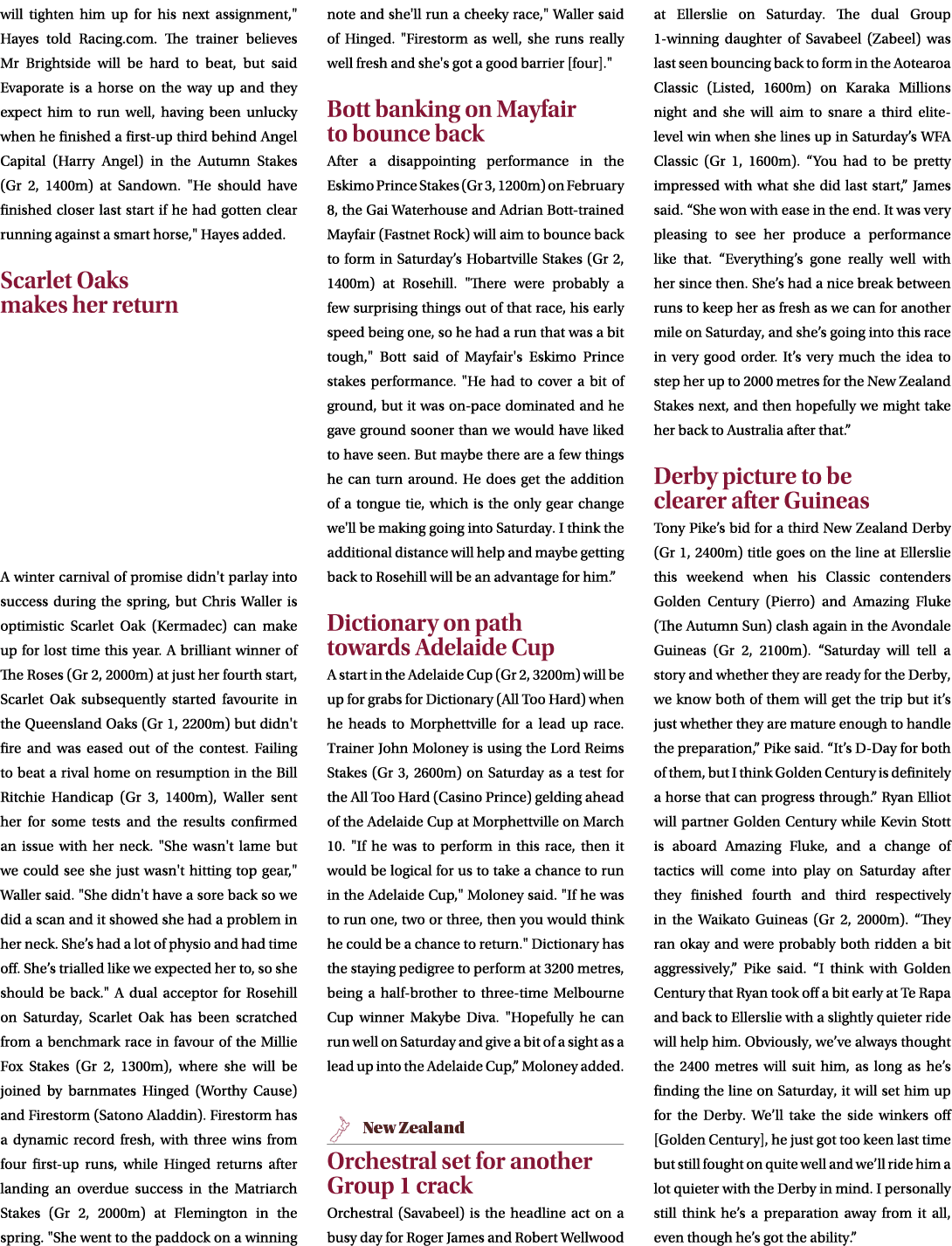 will tighten him up for his next assignment,\“ Hayes told Racing.com. The trainer believes Mr Brightside will be hard...
