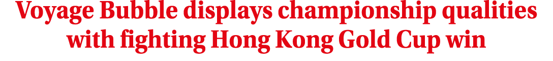 Voyage Bubble displays championship qualities with fighting Hong Kong Gold Cup win