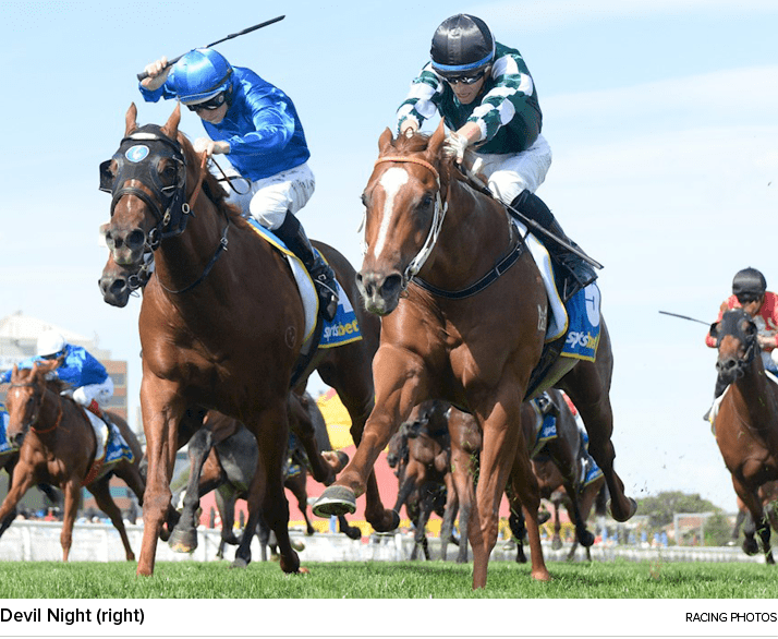 Devil Night (right) racing photo