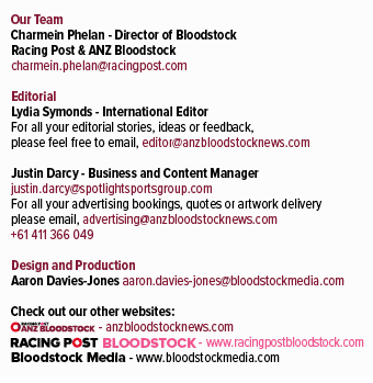 BLOODSTOCK,Our Team Charmein Phelan Director of Bloodstock Racing Post & ANZ Bloodstock charmein.phelan@racingpost.co...