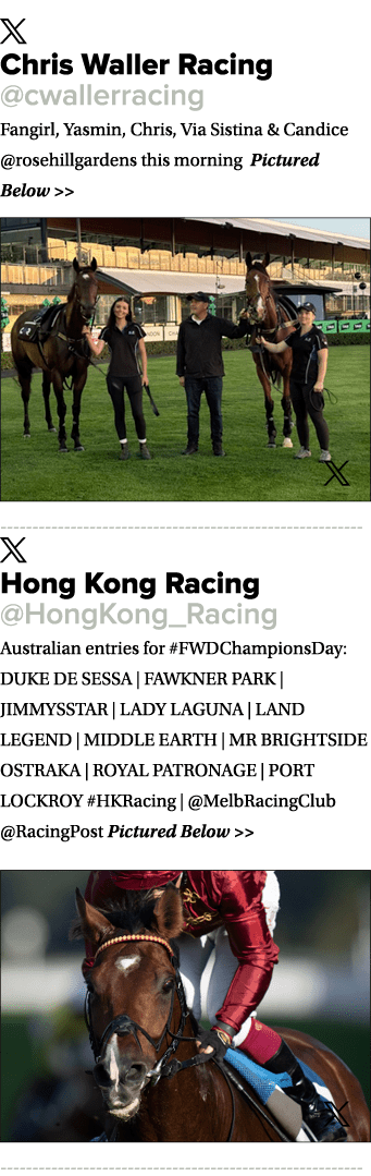 ￼ Chris Waller Racing @cwallerracing Fangirl, Yasmin, Chris, Via Sistina & Candice @rosehillgardens this morning Pict...