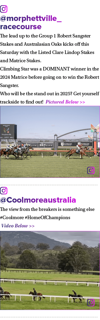￼ @morphettville_racecourse The lead up to the Group 1 Robert Sangster Stakes and Australasian Oaks kicks off this Sa...