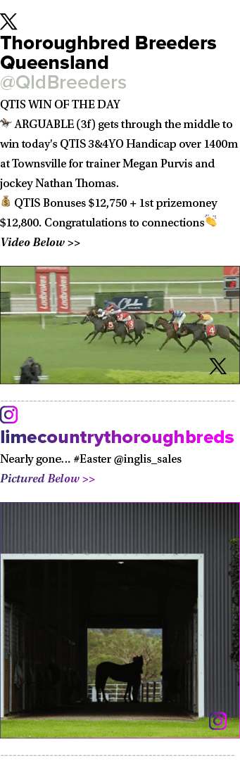 ￼ Thoroughbred Breeders Queensland @QldBreeders QTIS WIN OF THE DAY 🏇 ARGUABLE (3f) gets through the middle to win t...
