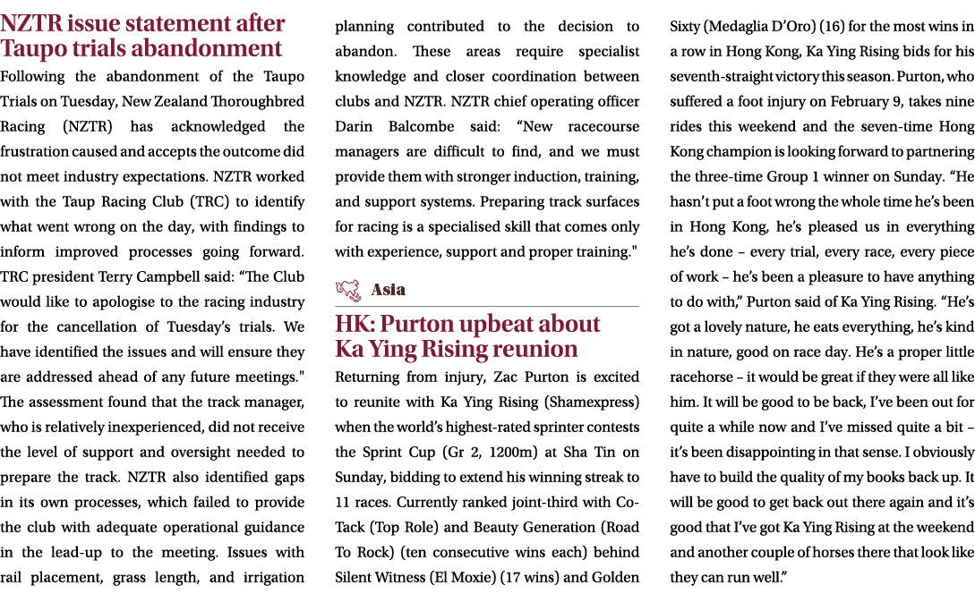 NZTR issue statement after Taupo trials abandonment Following the abandonment of the Taupo Trials on Tuesday, New Zea...