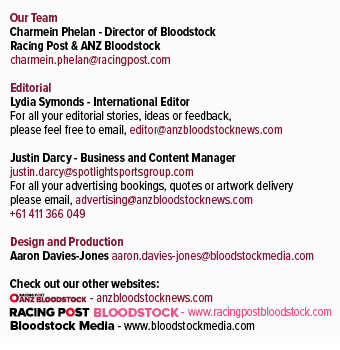 BLOODSTOCK,Our Team Charmein Phelan Director of Bloodstock Racing Post & ANZ Bloodstock charmein.phelan@racingpost.co...