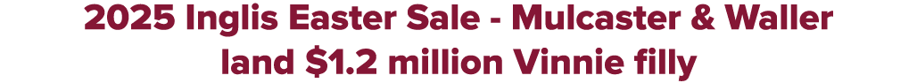 2025 Inglis Easter Sale Mulcaster & Waller land $1.2 million Vinnie filly
