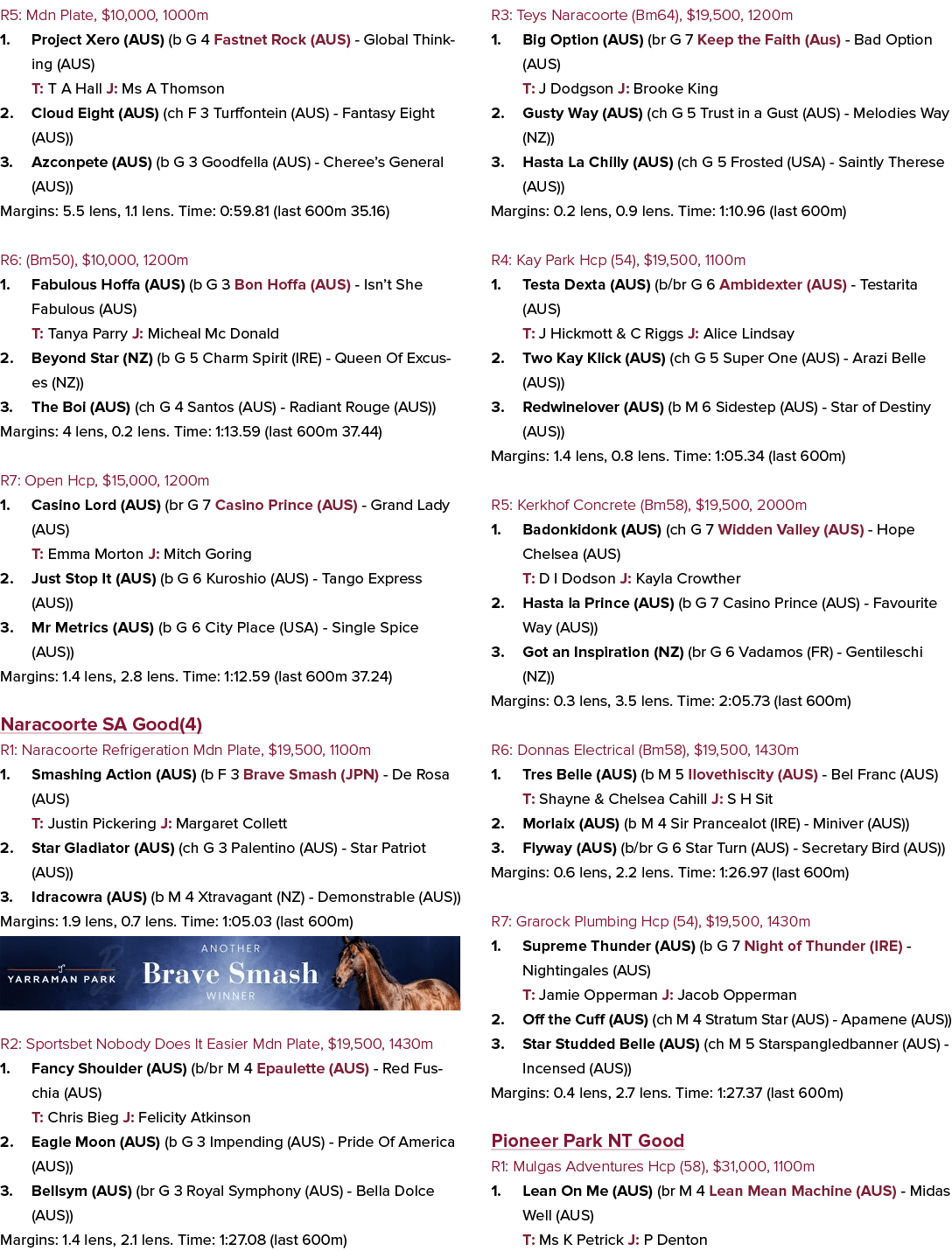 R5: Mdn Plate, $10,000, 1000m 1. Project Xero (AUS) (b G 4 Fastnet Rock (AUS) Global Thinking (AUS) T: T A Hall J: Ms...