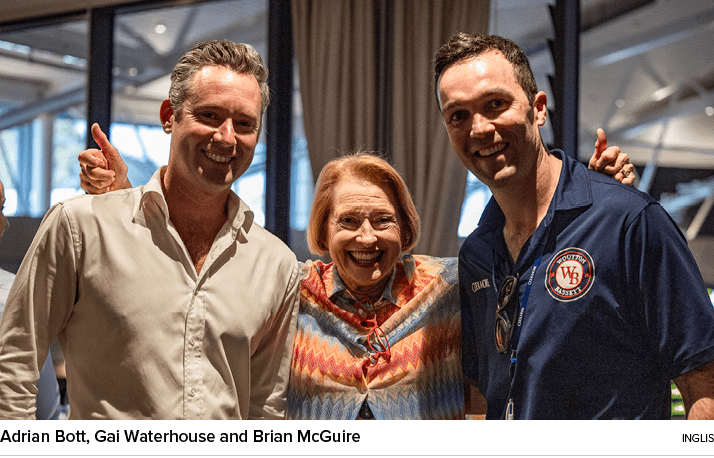 Adrian Bott, Gai Waterhouse and Brian McGuire ingli